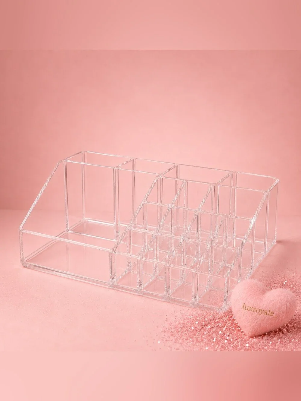 Clean Girl Aesthetic Transparent Makeup Organizer with Multiple Compartments